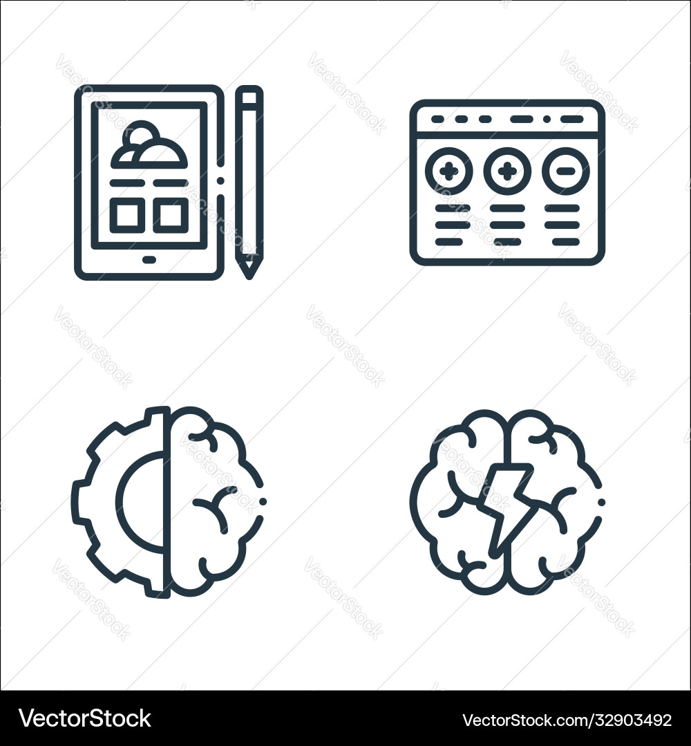 Design thinking line icons linear set quality Design thinking line icons linear set quality vector image