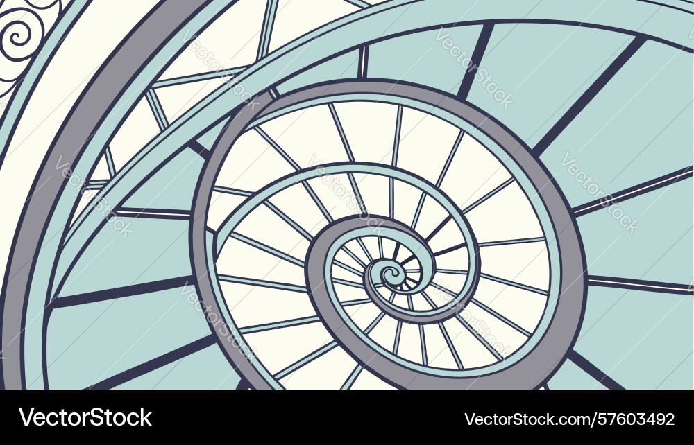 Elegant fibonacci spiral shell pattern design art vector image