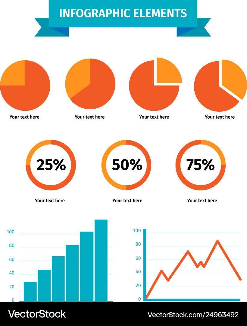 Flat infographic data elements Vector Image