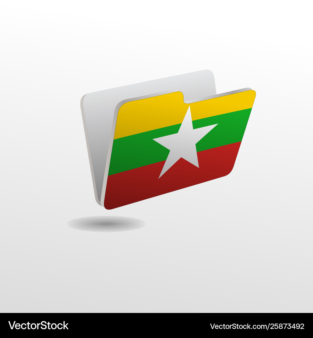 Folder with image flag myanmar Folder with image flag myanmar Vector Image