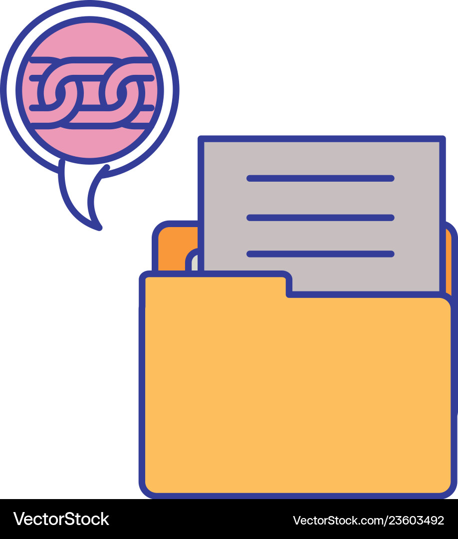 Folder with objects isolated icon vector image