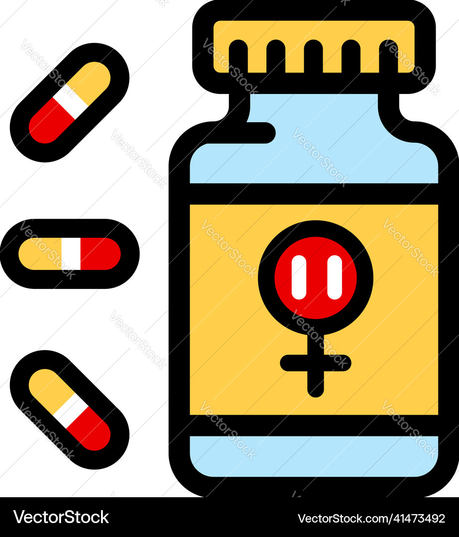 Hormone replacement therapy color icon pills Hormone replacement therapy color icon pills vector image