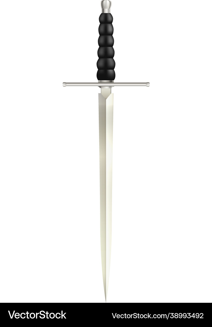 Medieval sword realistic composition Royalty Free Vector