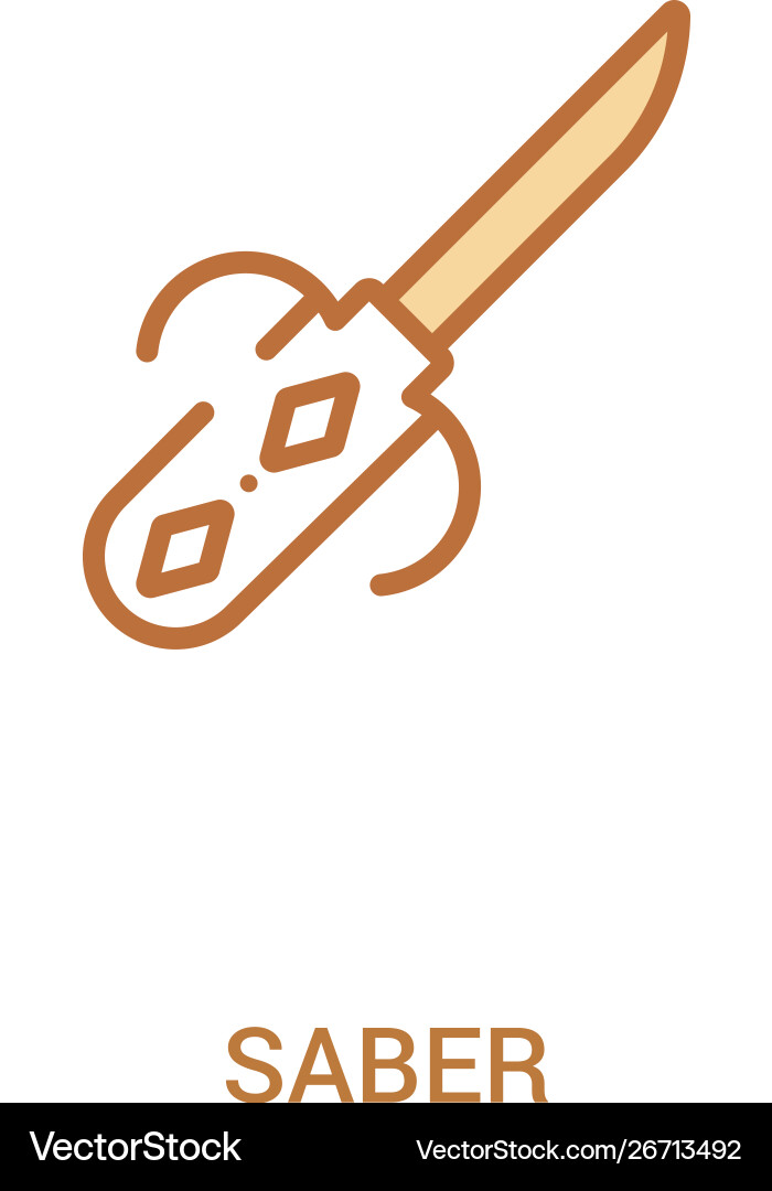 Saber concept 2 colored icon simple line element Saber concept 2 colored icon simple line element Vector Image