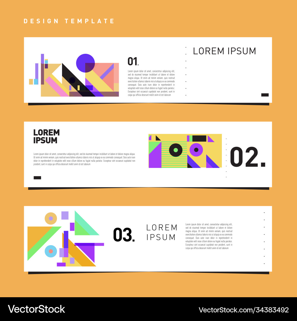 Set abstract banner web design template retro Set abstract banner web design template retro vector image