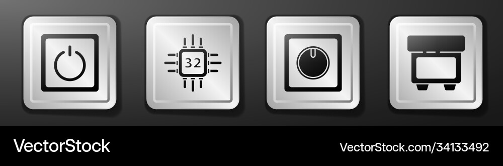 Set electric light switch processor Set electric light switch processor vector image