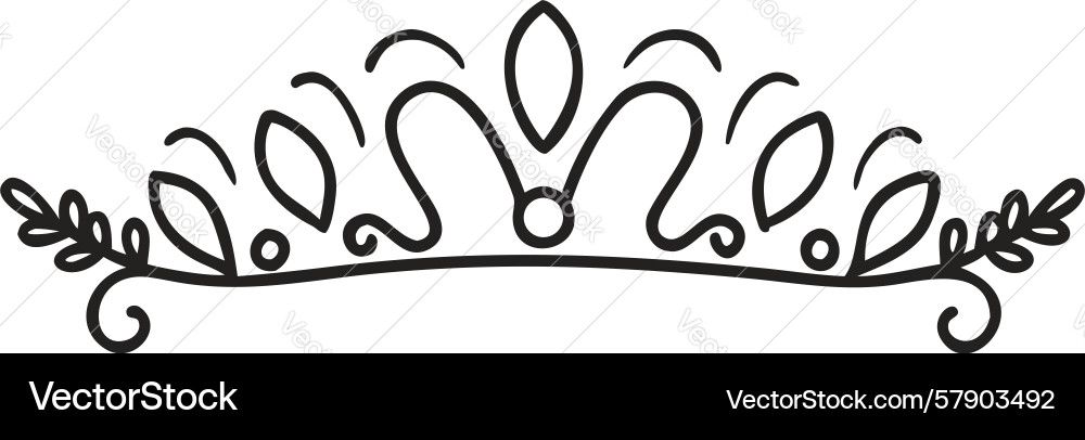Simple elegant tiara line art design generative ai Vector Image