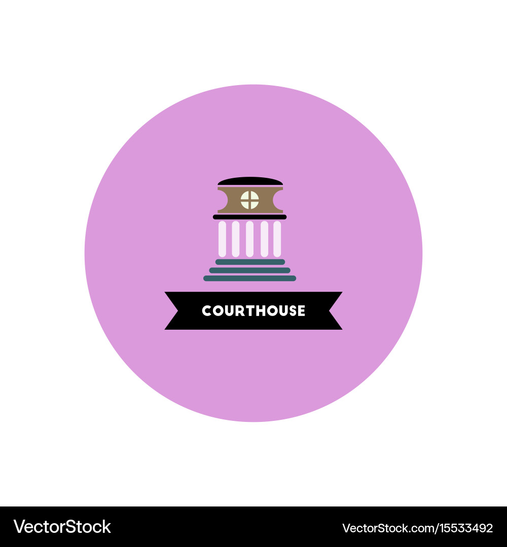 Stylish icon in color circle building courthouse Vector Image