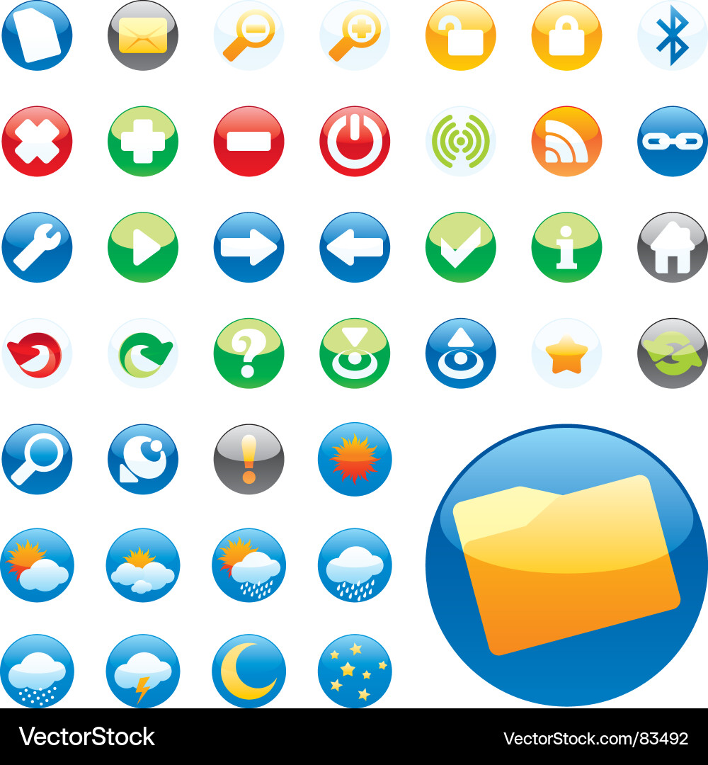 Web icon set vector image