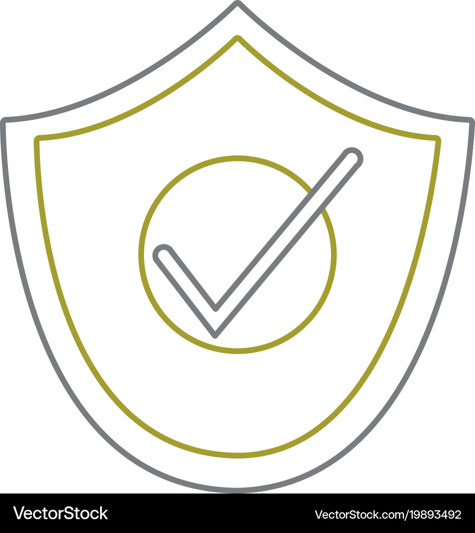 Yellow line shield security and protection object Vector Image