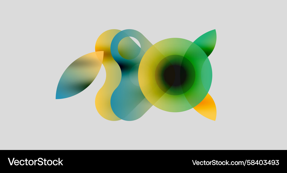 Abstract colorful shapes overlap creating fluid Vector Image