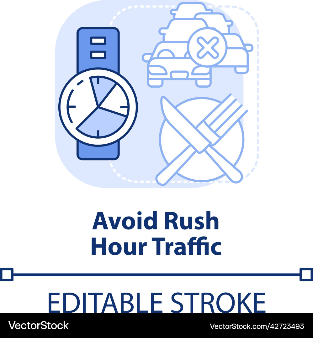 Vermeiden Sie rush Stunde Verkehr Licht blau Konzept Icon