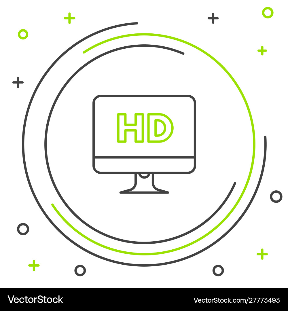 Black and green line computer pc monitor display Black and green line computer pc monitor display vector image