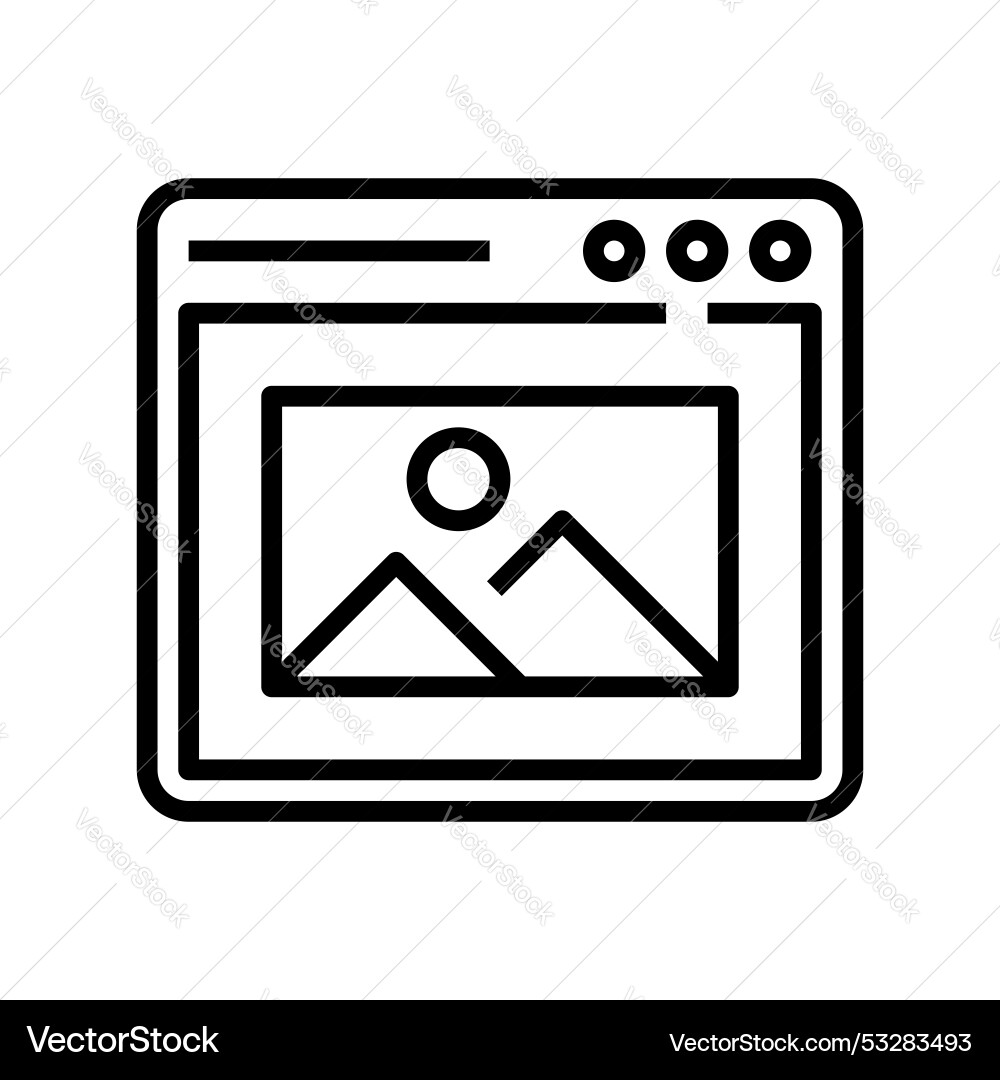 Browser icon outline style design isolated Vector Image