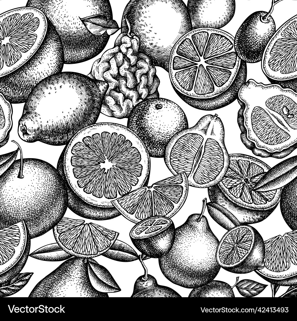 Citrus seamless pattern background design Citrus seamless pattern background design vector image