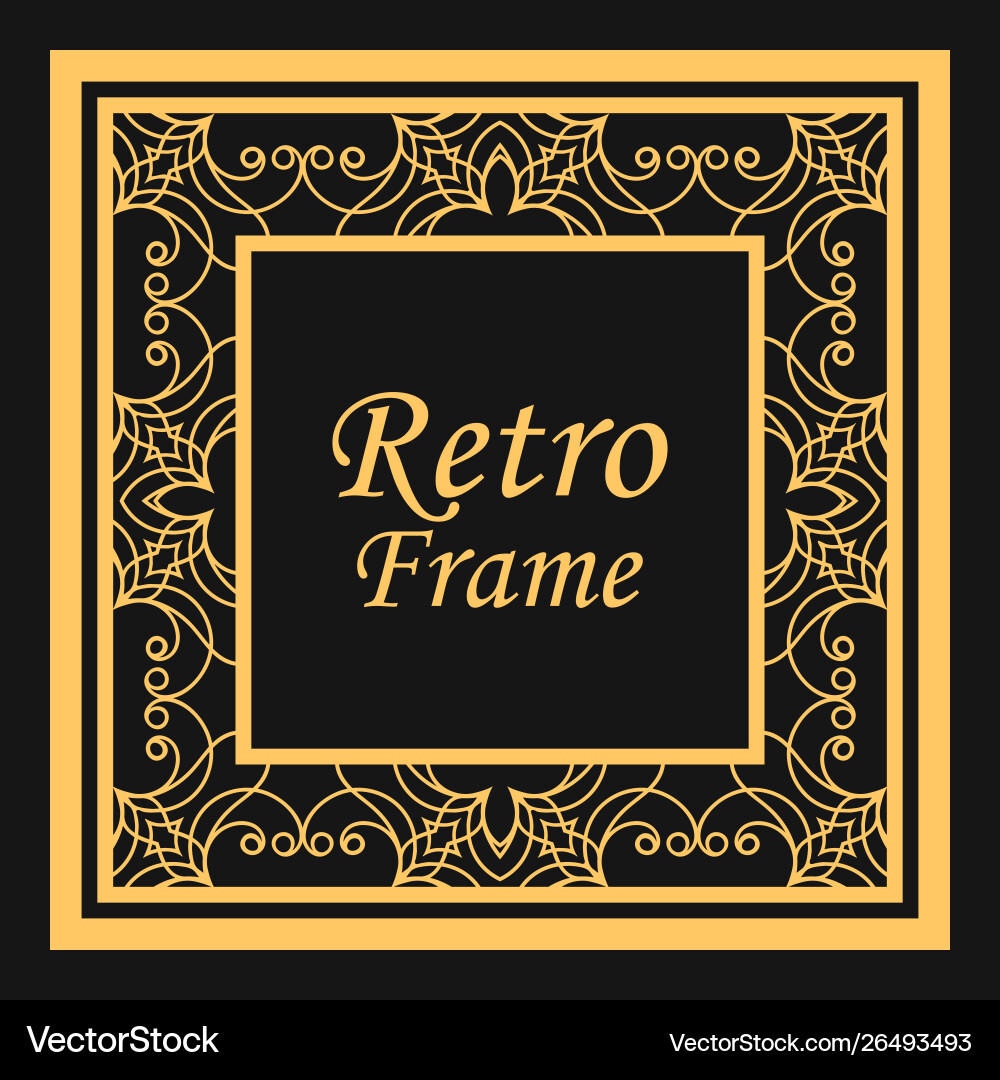 Classic square frame with ornate elements Vector Image