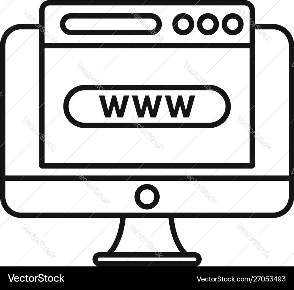 Computer domain icon outline style Computer domain icon outline style vector image