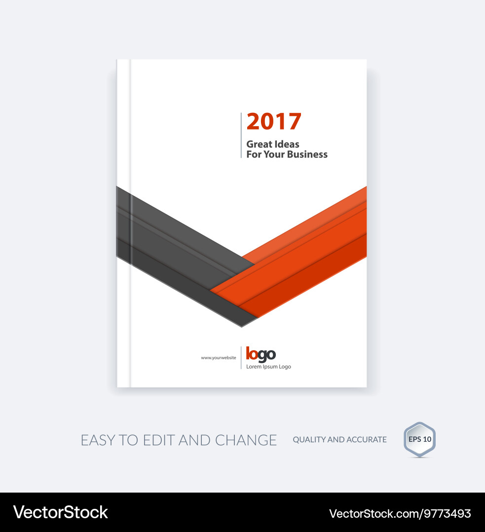Cover design template with arrow in material style vector image