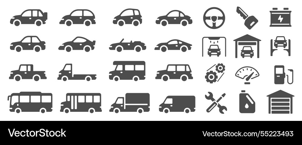 Different vehicle icons are displayed including Different vehicle icons are displayed including vector image