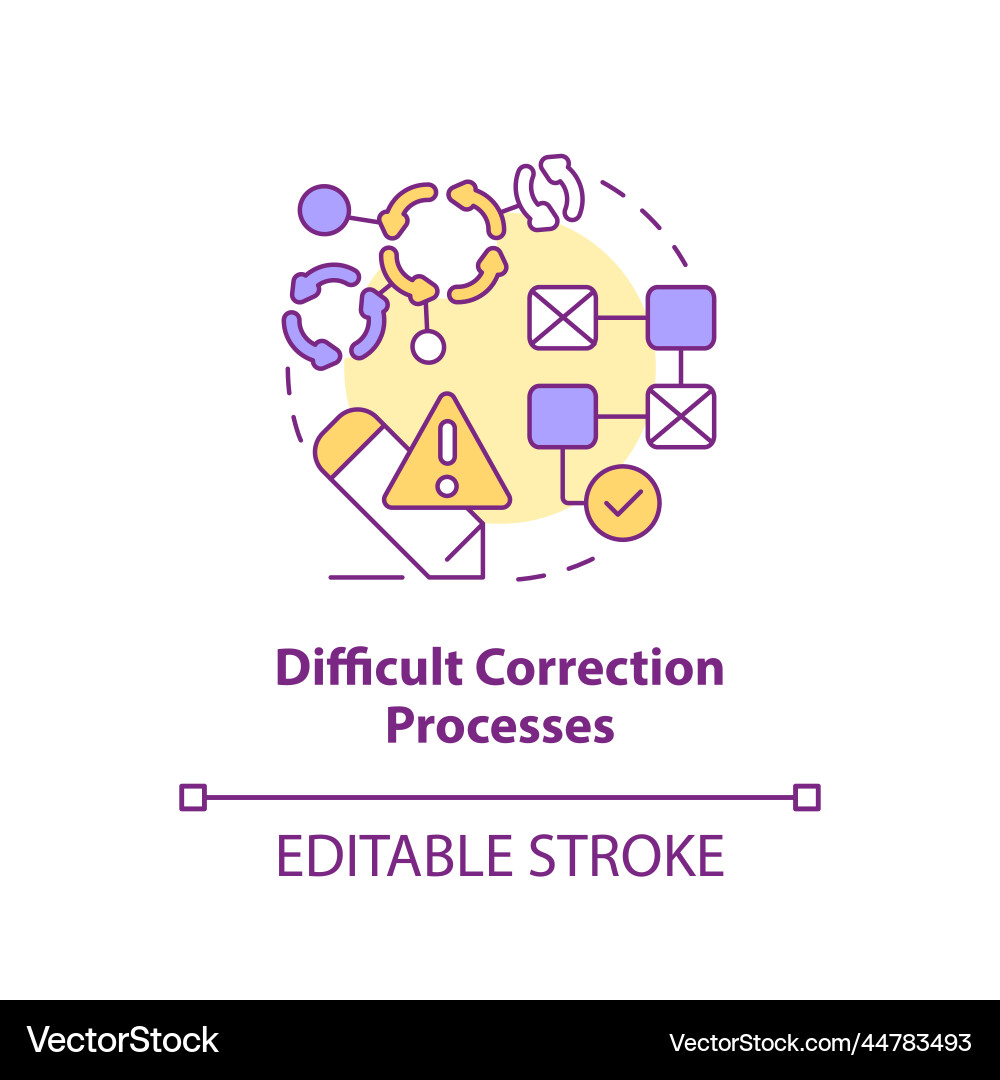 Difficult correction processes concept icon Vector Image