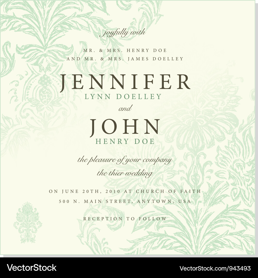 Elegant Wedding Invitation vector image