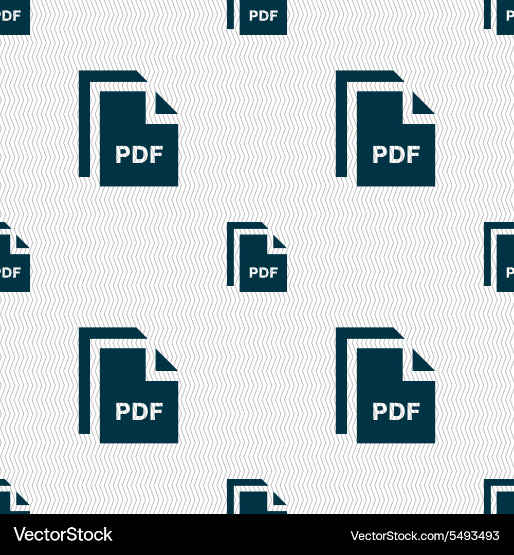 File pdf icon sign seamless pattern with geometric Vector Image