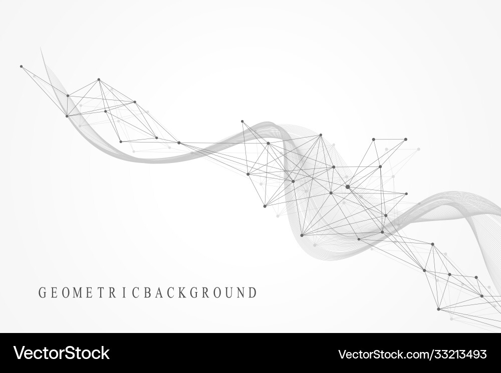 Geometric abstract background with connected lines Vector Image