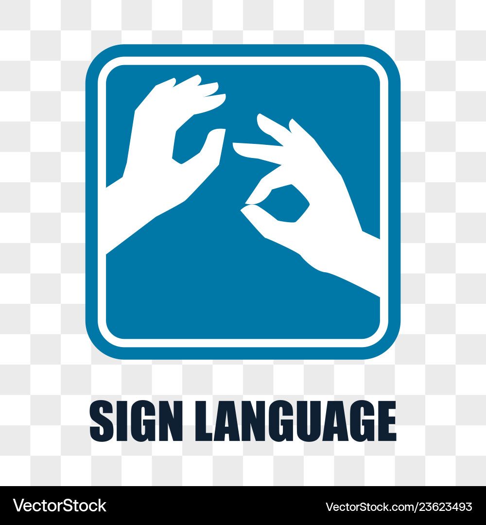 Hand with sign language gesture on transparent Hand with sign language gesture on transparent vector image