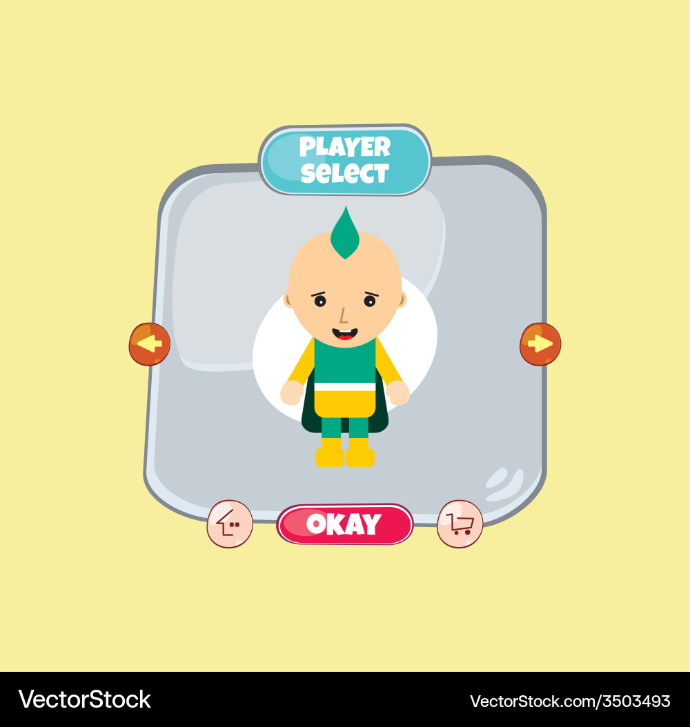 Hero character option game assets element vector image