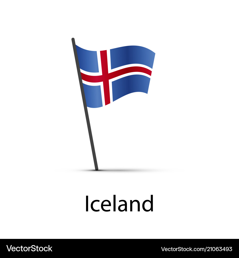 Iceland Flag on White Background Vector Image