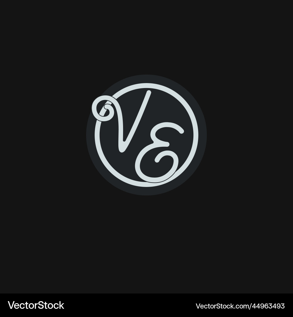 Initials logo monogram with simple circle line Vector Image