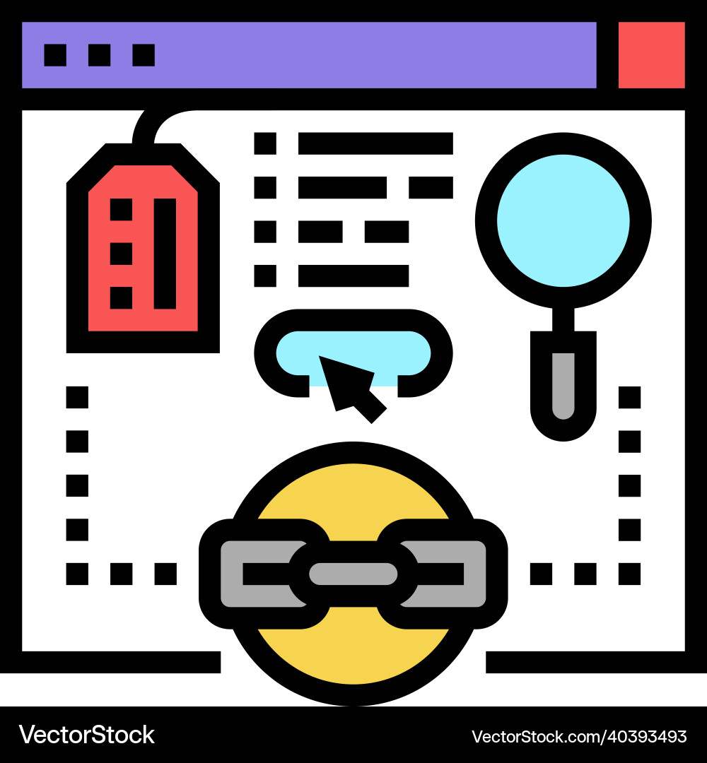 Links from relevant site color icon Vector Image