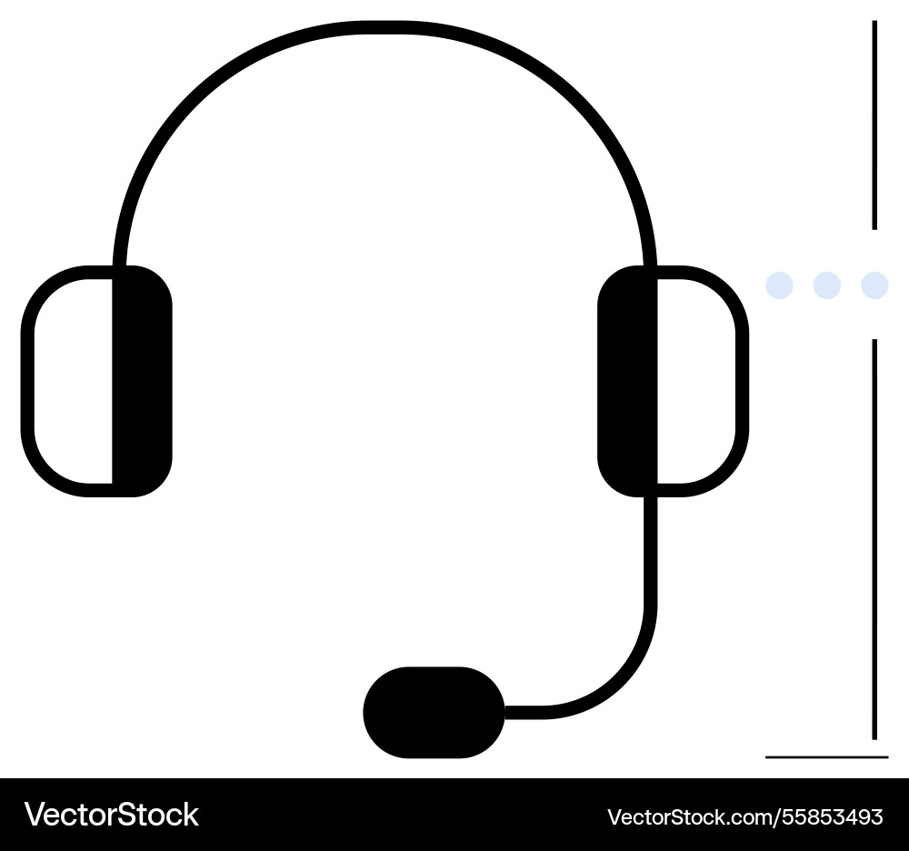 Minimalistic headset design representing Vector Image