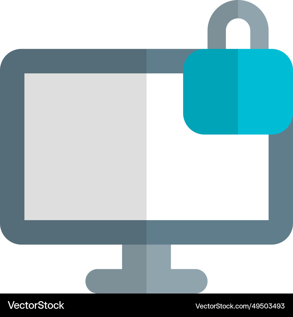 Monitor equipped with lock for enhanced security Vector Image