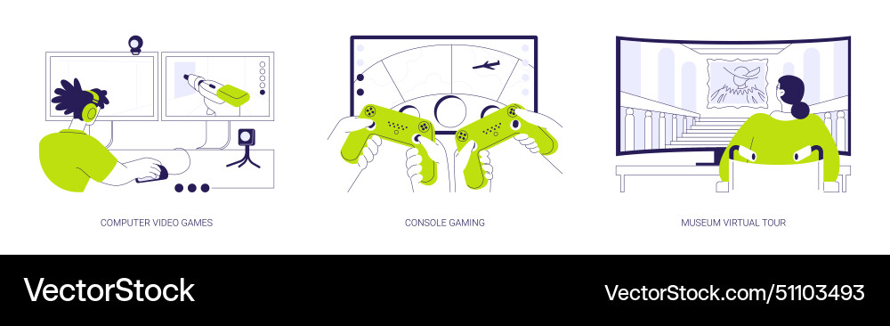Non-immersive virtual reality abstract concept Non-immersive virtual reality abstract concept vector image