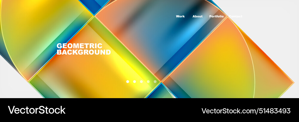 Round triangles and squares web site page template Vector Image
