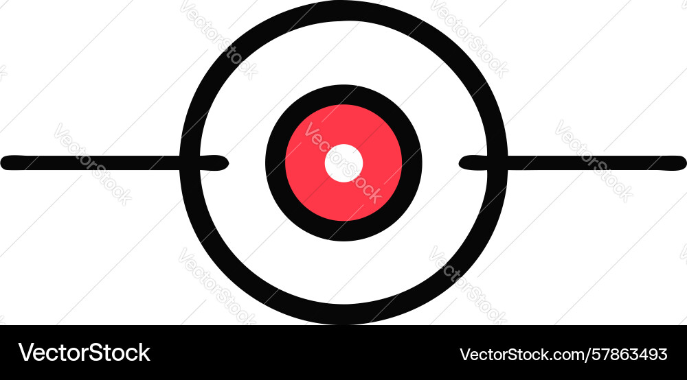 Target icon with red center design Vector Image
