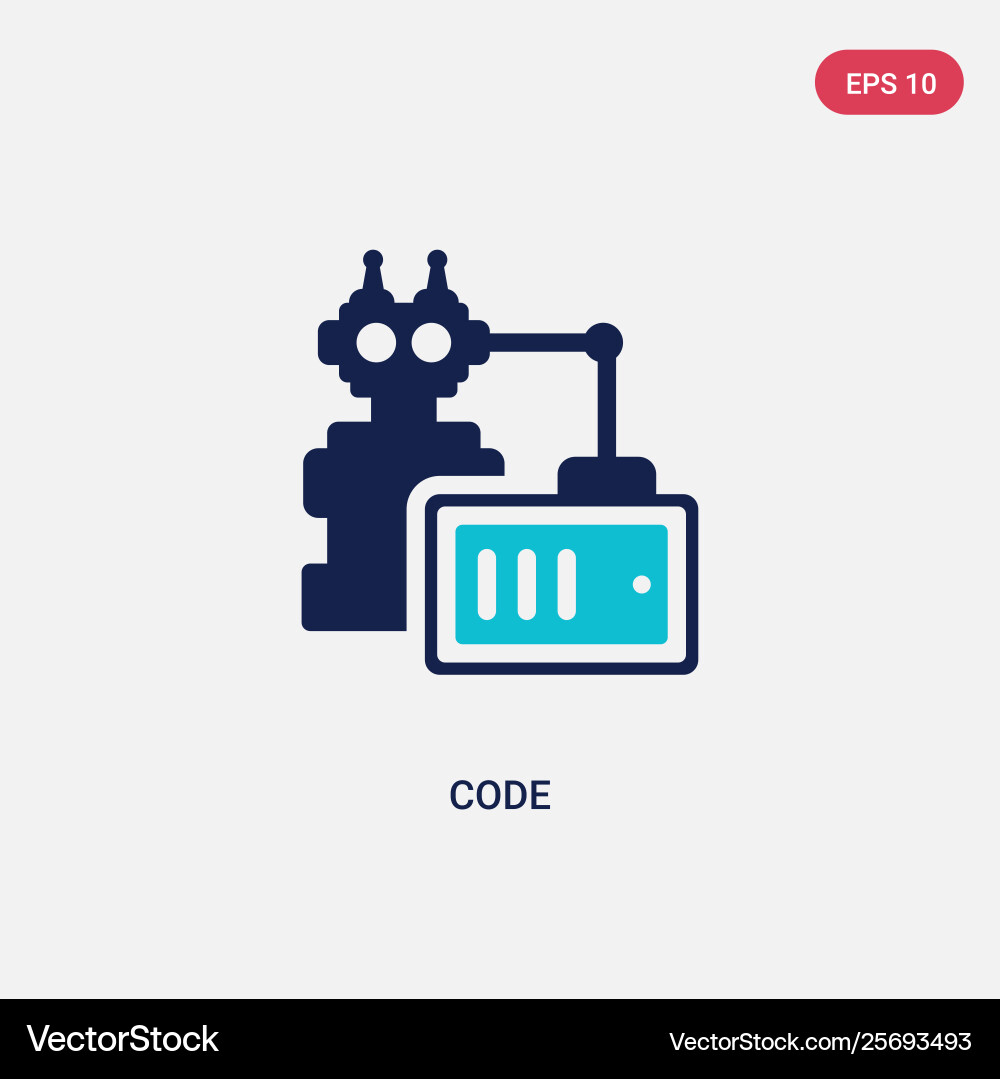 Two color code icon from artificial intelligence Two color code icon from artificial intelligence vector image