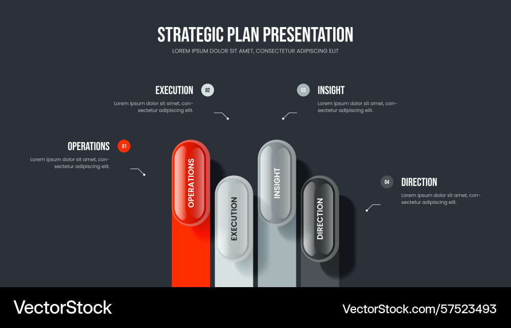 Visual overview 4 element infographic Vector Image