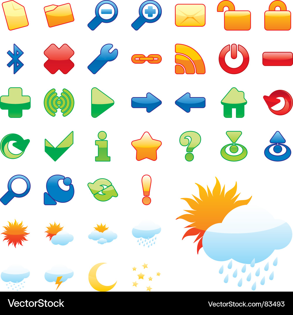Web icon set vector image