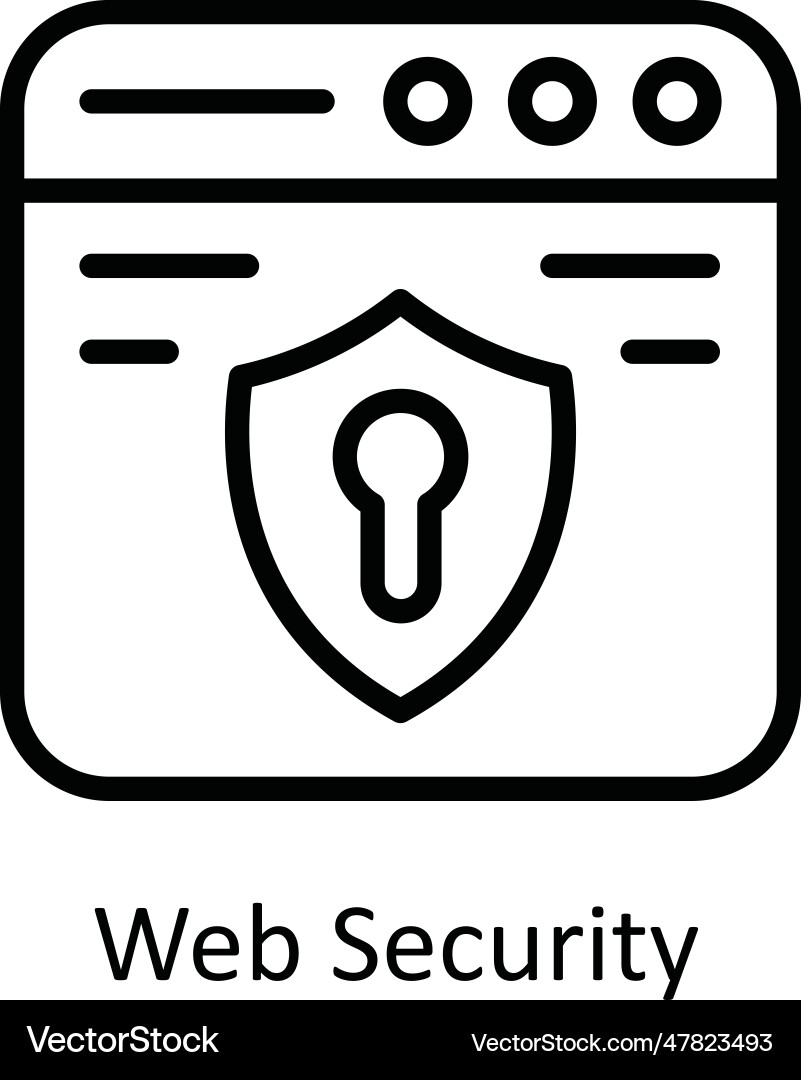 Web security outline icon design vector image