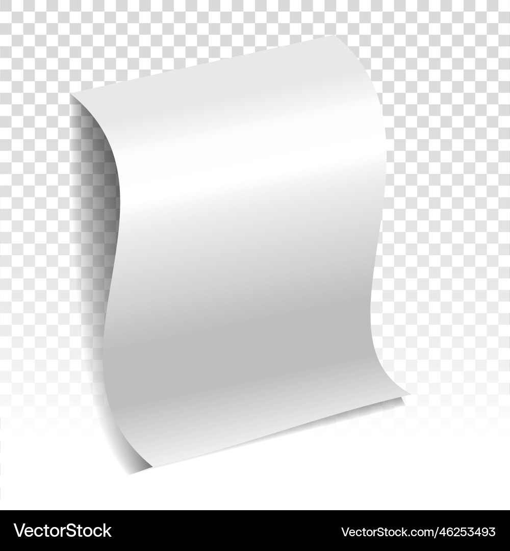 White sheet of a4 paper with a shadow Vector Image