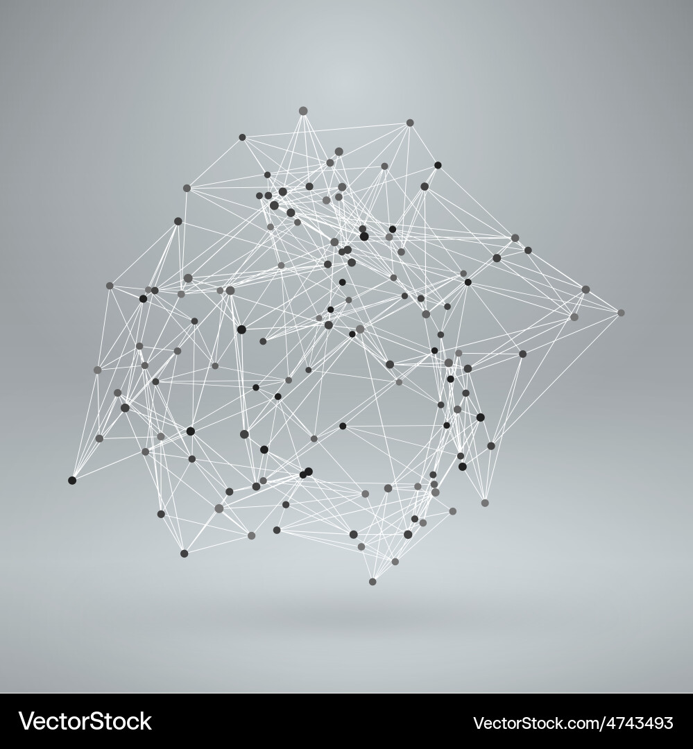Wireframe polygonal element abstract 3d object vector image