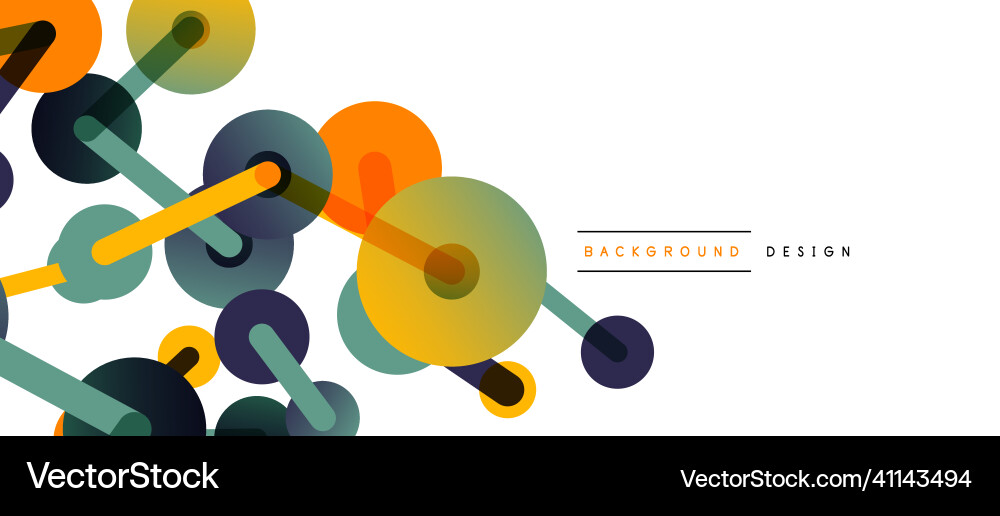 Abstract background round dots connected by lines Vector Image
