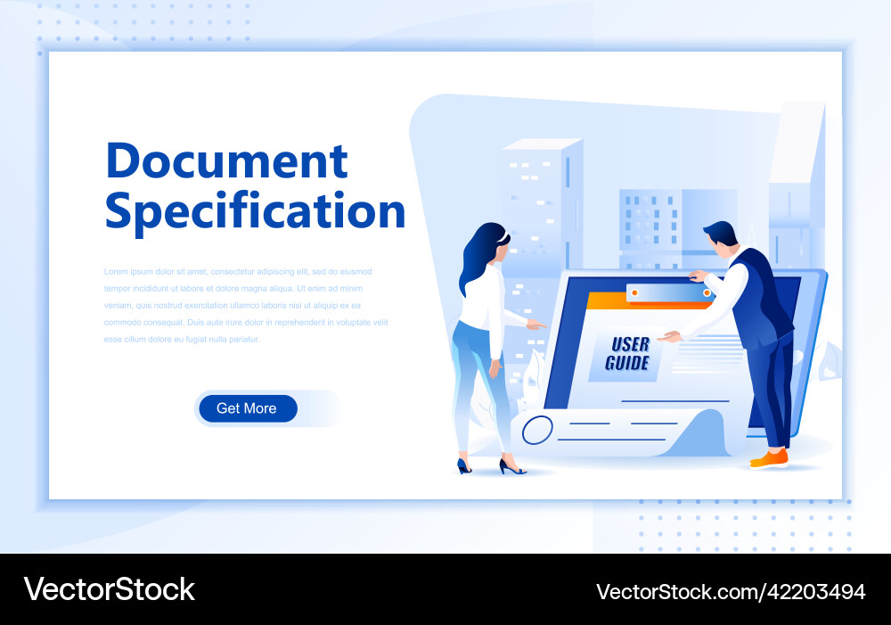 Document flat web page design template Document flat web page design template vector image