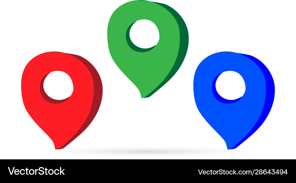 Doodle map pointer icon set isolated on white gps Vector Image