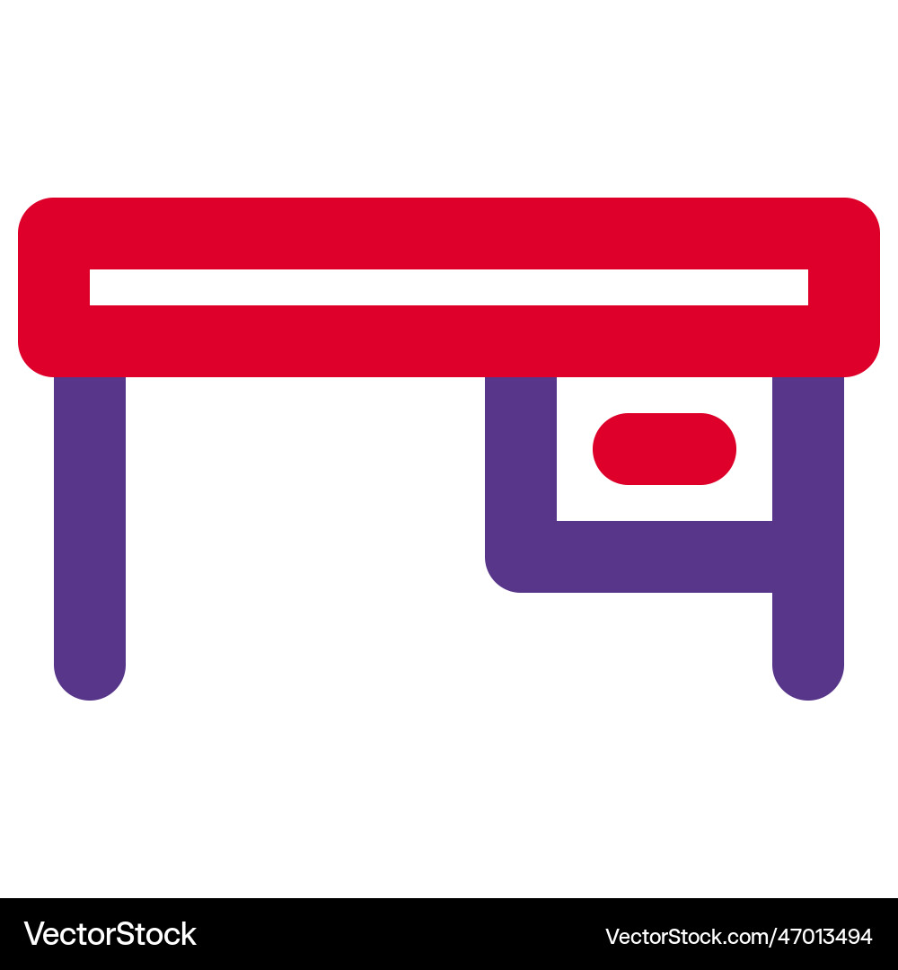 Flat countertop table with big-size drawer Vector Image
