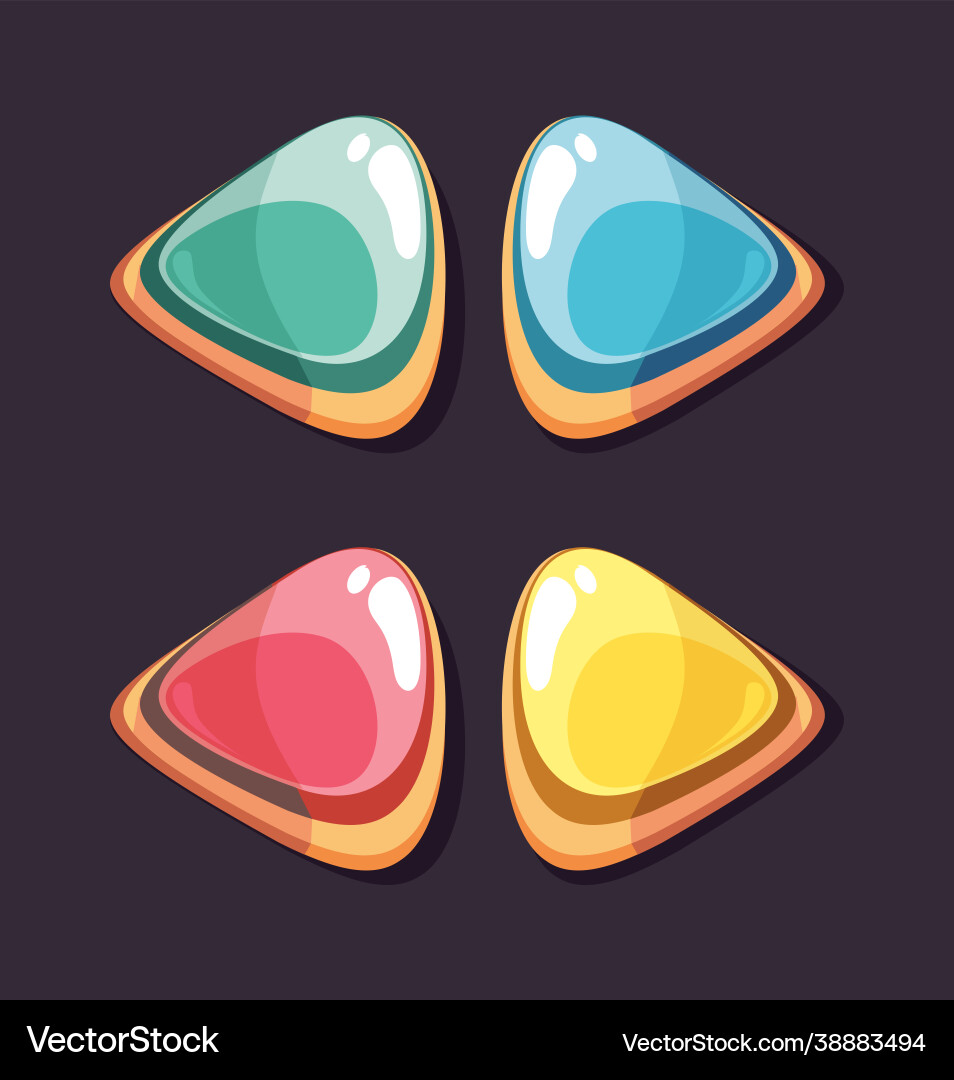 Gaming interface buttons glossy button right Gaming interface buttons glossy button right vector image