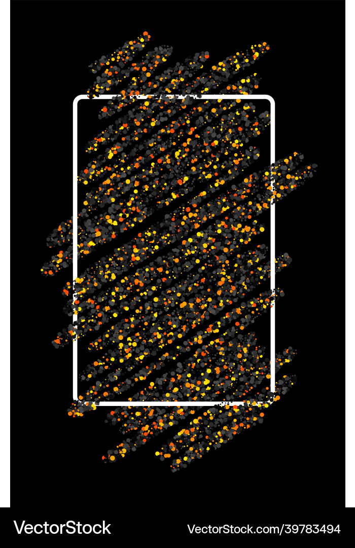 Halftone dots confetti background with frame Halftone dots confetti background with frame vector image