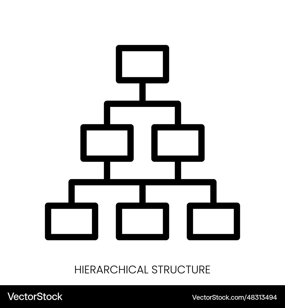 Hierarchical structure icon line art style design Hierarchical structure icon line art style design Vector Image